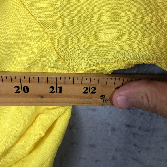 Rosie Assoulin Shirt Womens Medium Yellow Tie Front Short Sleeve 100% Viscose NY - Picture 3 of 16